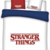 Stranger Things Dekbedovertrek Wit/blauw/rood - Katoen