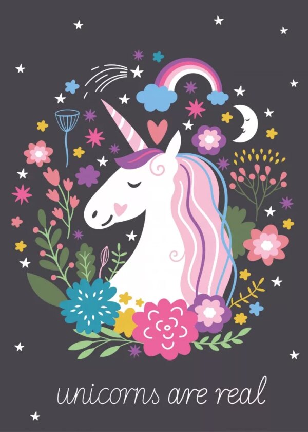 Unicorn fleece deken Unicorns are Real - 100 x 140 cm