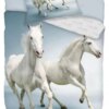 Animal Pictures dekbedovertrek witte Paarden 140 x 200 cm - 70 x 90 cm - Katoen