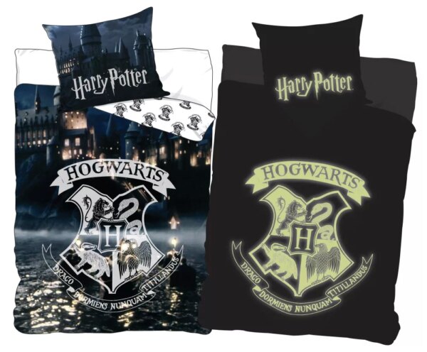 Harry Potter Dekbedovertrek Hogwarts Glow in the Dark - 140 x 200 cm