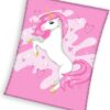 Unicorn Fleece plaid 150 x 200 cm (Roze)