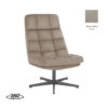 LABEL51 Fauteuil Alvar - Taupe - Micro Suede - Excl. Hocker